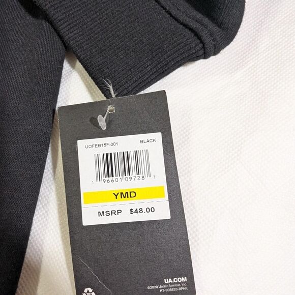 NWT Under Armour boy's Youth Medium size 10/12 Black Hoodie Engineered outdoors - Picture 2 of 4